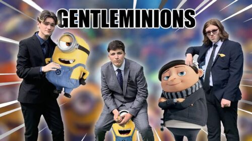 Cute Minions Fun Adventure Group Scene High Resolution Desktop Wallpaper