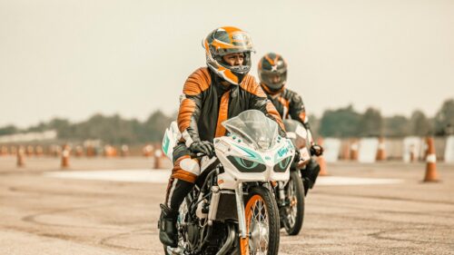 Professional Kawasaki Ninja Motorcycle Racers on Track 4K Wallpaper