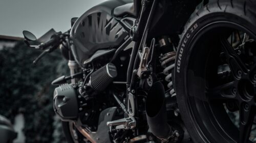 Black Custom BMW R nineT Motorcycle Close-up 4K Desktop Wallpaper