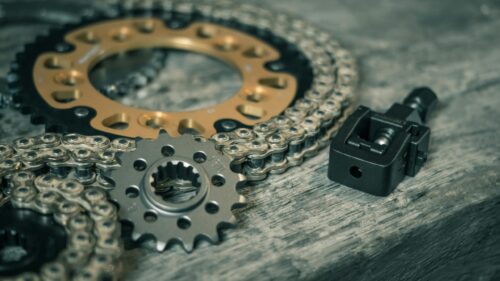 Motorcycle Chain and Sprocket Mechanical Gear Desktop Wallpaper