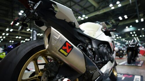 Akrapovič Exhaust Sportbike Rear View 4K Desktop Wallpaper