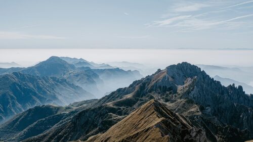 Breathtaking Alps Mountain Peak Aerial View 4K Wallpaper