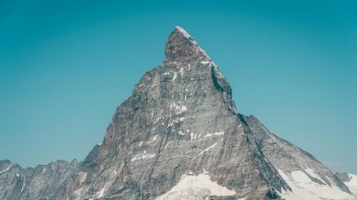 Majestic Matterhorn Peak Under Clear Blue Sky 4K Desktop Wallpaper