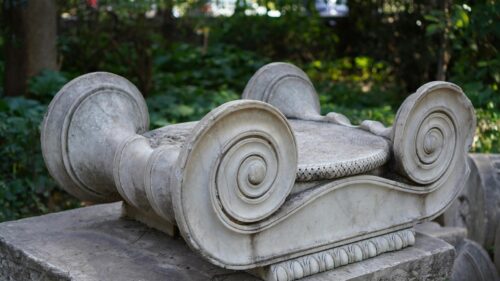 Ancient Greek Ionic Column Capital Stone Artifact Desktop Wallpaper