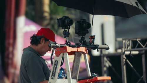 Professional Photographer with Dual Cameras Setup Desktop Wallpaper