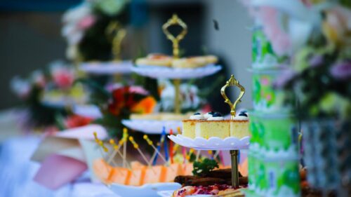 Elegant Afternoon Tea Dessert Platter 4K Desktop Wallpaper
