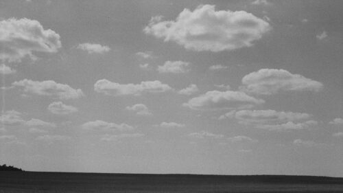 Minimalist Monochrome Cloudscape Over Horizon Desktop Wallpaper