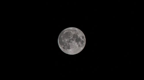Detailed Supermoon Full Moon in Deep Space Night Sky 4K Wallpaper