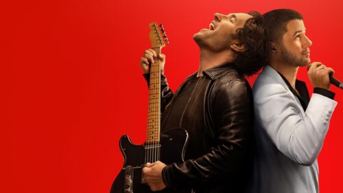 Dramatic Electric Guitar Silhouette Under Spotlight Power Ballad 4K Desktop Wallpaper