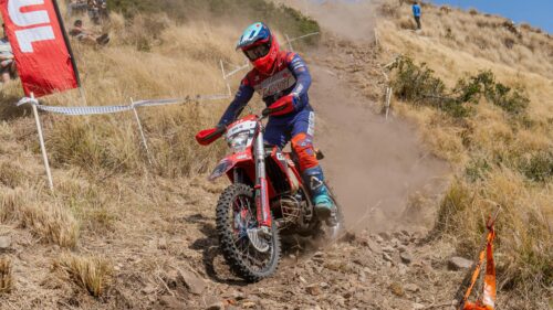 GasGas Enduro Professional Rider on Rugged Rocky Trail 4K Wallpaper