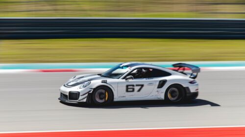 White Porsche 911 GT2 RS Track Car Racing 4K Wallpaper