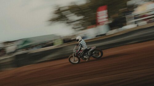 American Flat Track Racer on Dirt Circuit Desktop Wallpaper
