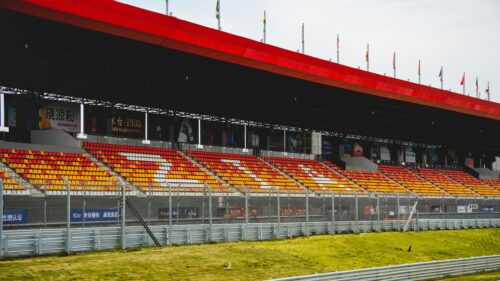 Empty Grandstand at Racing Circuit 4K Desktop Wallpaper
