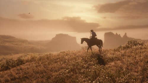 Red Dead Redemption 2 Arthur Morgan Cinematic Landscape Gaming Wallpaper 4K