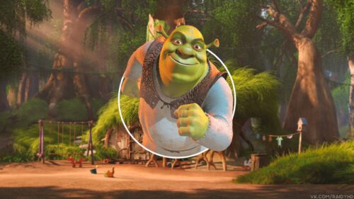 Iconic Shrek Sitting in the Swamp Sunset Landscape 4K Desktop Wallpaper
