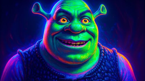 Iconic Shrek Sitting in the Swamp Relaxing High Definition 4K PC Wallpaper