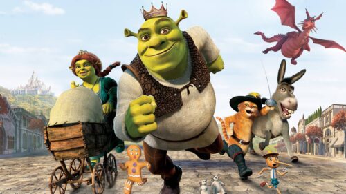 Iconic Shrek Smiling in the Swamp Cinematic High Definition Desktop Wallpaper
