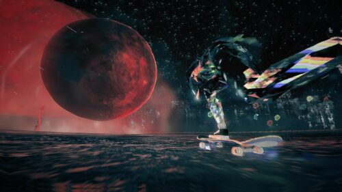 Skate Story Surreal Neon Skating Gaming Wallpaper 4K Desktop Background