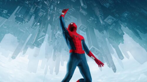 Epic Cinematic Spider-Man Swinging Through New York City Skyscrapers 4K Desktop Wallpaper
