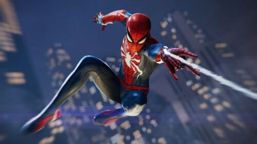 Epic Cinematic Spider-Man Action Pose High Resolution Desktop Wallpaper