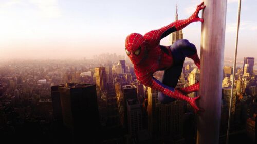 Epic Cinematic Spider-Man Swinging Through New York City Skyline 4K Desktop Wallpaper