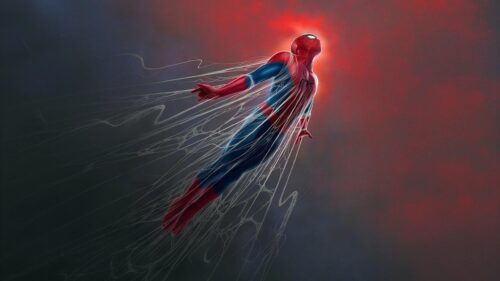 Epic Spider-Man Action Cinematic Pose 4K Desktop Wallpaper