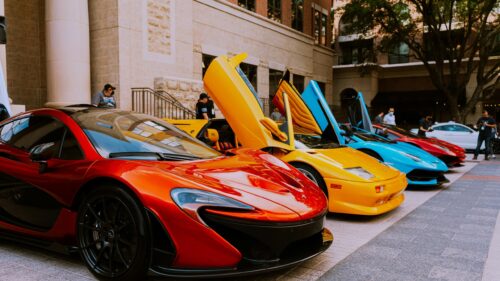 Supercar Lineup Vibrant Sports Cars 4K Desktop Wallpaper