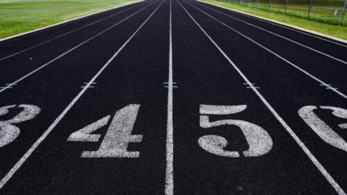 Running Track Lanes 4 and 5 Sports Stadium 4K Wallpaper