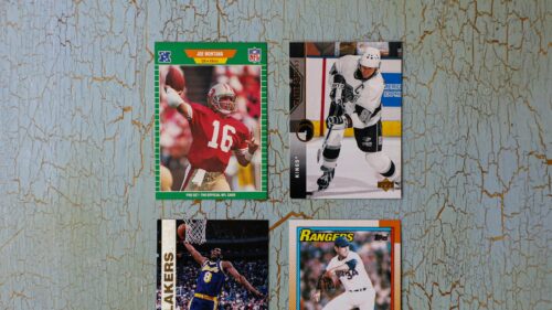 Vintage Sports Trading Cards Collection Desktop Wallpaper