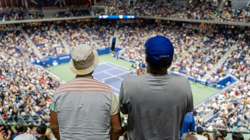 Tennis Fans Watching Match at Arthur Ashe Stadium Desktop Wallpaper