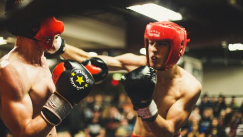 Intense Boxing Match Action Shot 4K Desktop Wallpaper