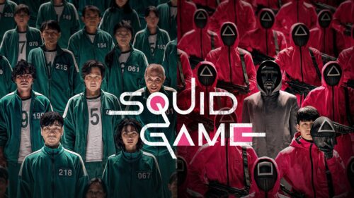 Minimalist Squid Game Red Light Green Light High Resolution 4K Desktop Wallpaper