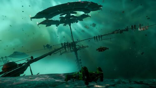 Star Citizen 4K Gaming Wallpaper: Epic Spaceship Fleet Battle Desktop Background