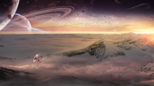 Epic Star Wars Cinematic Space Battle Featuring Iconic Starships 4K Desktop Wallpaper