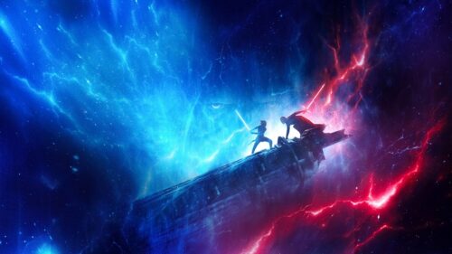 Epic Star Wars Cinematic Space Battle Featuring Imperial Star Destroyers and TIE Fighters 4K Desktop Wallpaper