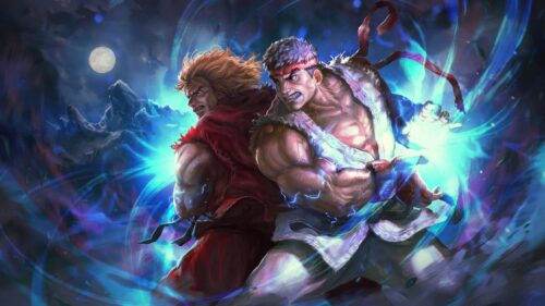Street Fighter HD Gaming Wallpaper 4K – Iconic Ryu and Ken Battle PC Background