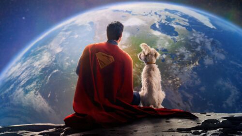 Epic Cinematic Superman Flying Through Clouds 4K Desktop Wallpaper