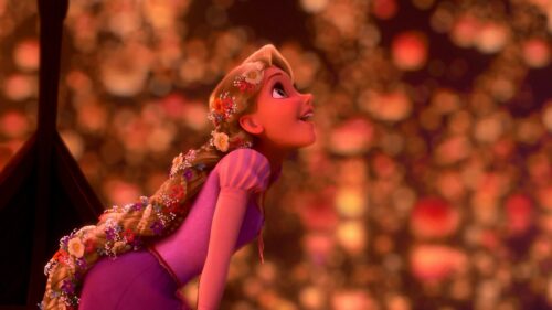 Enchanting Tangled Rapunzel and Flynn Rider Lantern Scene 4K Desktop Wallpaper