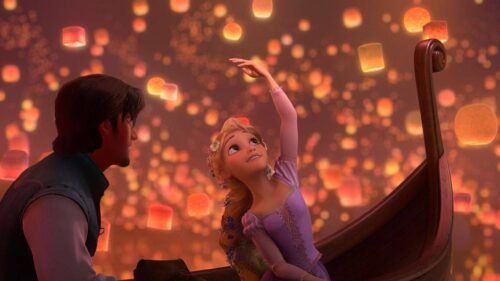 Magical Tangled Rapunzel Lantern Scene High Definition Desktop Wallpaper