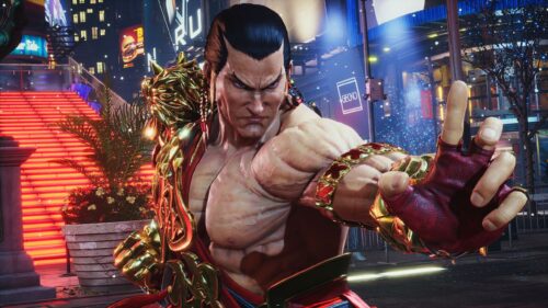 Tekken 8 Kazuya Mishima Intense Combat 4K Gaming Wallpaper for Desktop PC