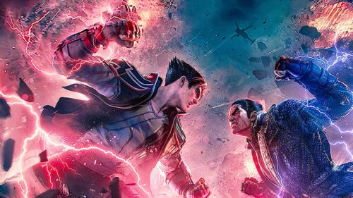 Tekken 8 Kazuya Mishima Intense Combat Desktop Wallpaper – High-Quality 4K Gaming Background