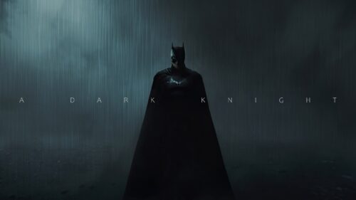 Iconic Batman The Dark Knight Silhouette Against Gotham City Skyline High Resolution 4K Desktop Wallpaper