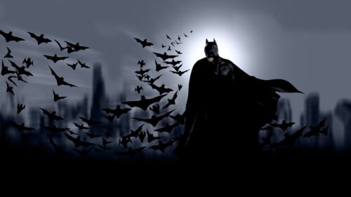 Iconic Batman Dark Knight Cinematic Silhouette 4K Desktop Wallpaper