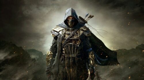 The Elder Scrolls Skyrim Dragonborn Standing on Mountain Peak Gaming Wallpaper 4K