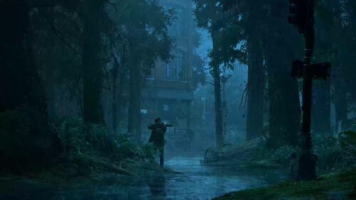 Joel and Ellie Walking Through Post Apocalyptic Ruined City The Last of Us 4K Desktop Wallpaper