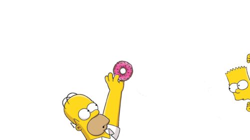 Iconic The Simpsons Family Sitting on Couch in Living Room High Definition Desktop Wallpaper