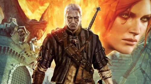 Epic Geralt of Rivia Standing in Dark Foggy Forest The Witcher 4K Wallpaper