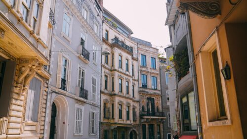 Charming European Street with Historic Architecture PC Wallpaper