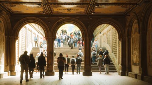 Bethesda Terrace Arcade in Central Park New York City 4K Desktop Wallpaper
