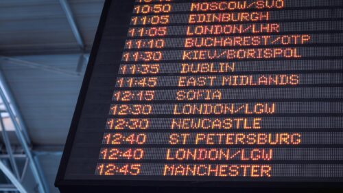 Departure Board Airport Terminal Travel 4K Desktop Wallpaper